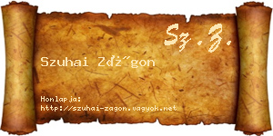 Szuhai Zágon névjegykártya